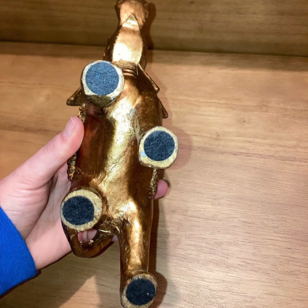 Gold + Multi Colored Elephant Figurine - Picture 5 of 5
